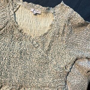 Polagram Green Smocked Blouse